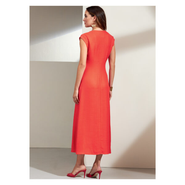 Vogue Schnittmuster V1859 - elegantes Kleid - Etuikleid - durchgehende Knopfleiste - ärmellos – Bild 3