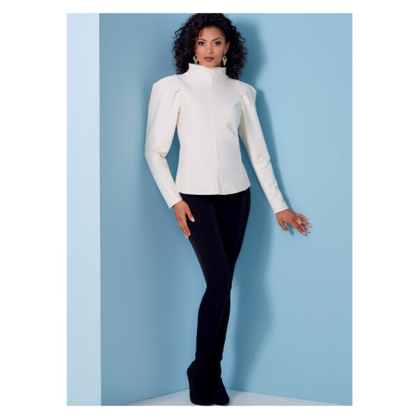 Vogue Schnittmuster V1847 - Bluse mit Stehkragen - Puffärmel - Reißverschluss hinten – Bild 4