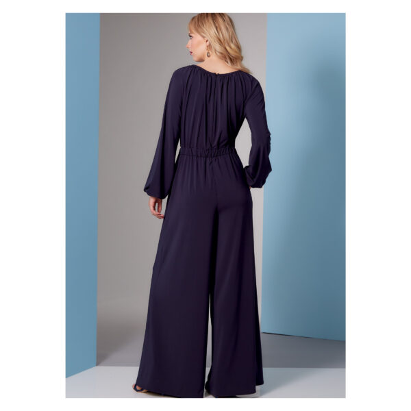 Vogue Schnittmuster V1851 - Overall Gummizug in der Taille - Ausschnitt mit Bindeband – Bild 5