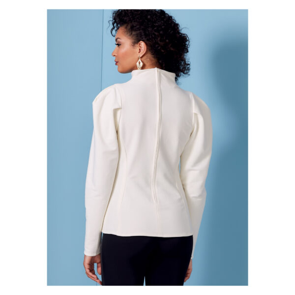 Vogue Schnittmuster V1847 - Bluse mit Stehkragen - Puffärmel - Reißverschluss hinten – Bild 6