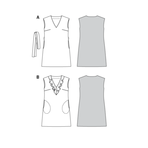 Burda Style Schnittmuster Nr. 6221 - Kleid - ärmellos - V-Ausschnitt mit Volant – Bild 9