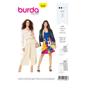 Burda Style Schnittmuster Nr. 6226 - Bermudas - Culotte Hose - Bundfalten