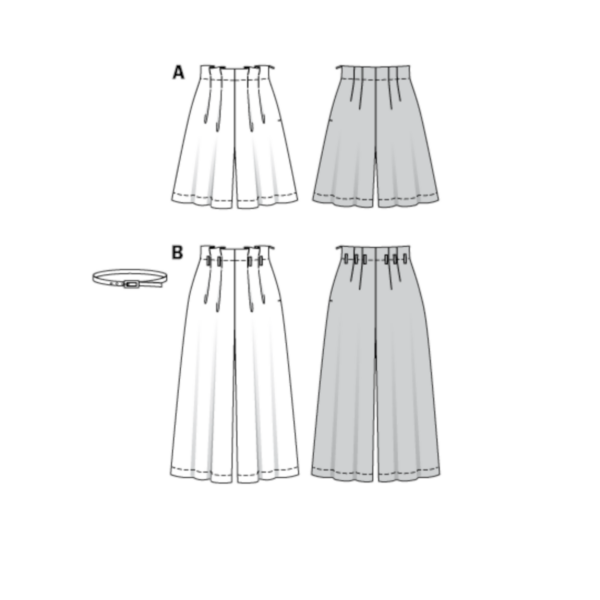 Burda Style Schnittmuster Nr. 6226 - Bermudas - Culotte Hose - Bundfalten – Bild 9