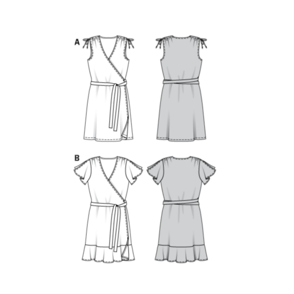 Burda Style Schnittmuster Nr. 6238 - Kleid - Wickelkleid - geraffte Schultern – Bild 9
