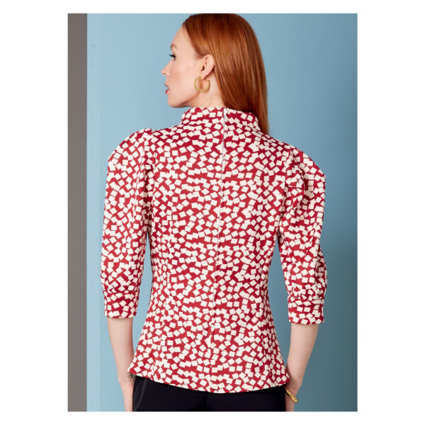 Vogue Schnittmuster V1847 - Bluse mit Stehkragen - Puffärmel - Reißverschluss hinten – Bild 7