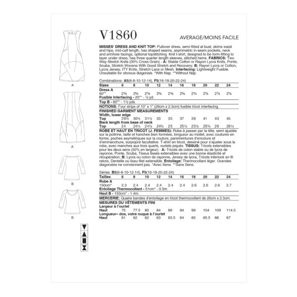 Vogue Schnittmuster V1860 - schlichtes Sommerkleid - Shirt – Bild 6