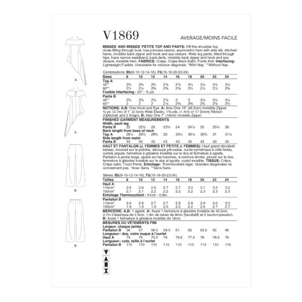 Vogue Schnittmuster V1869 - Hose mit ausgefallenem Oberteil – Bild 4