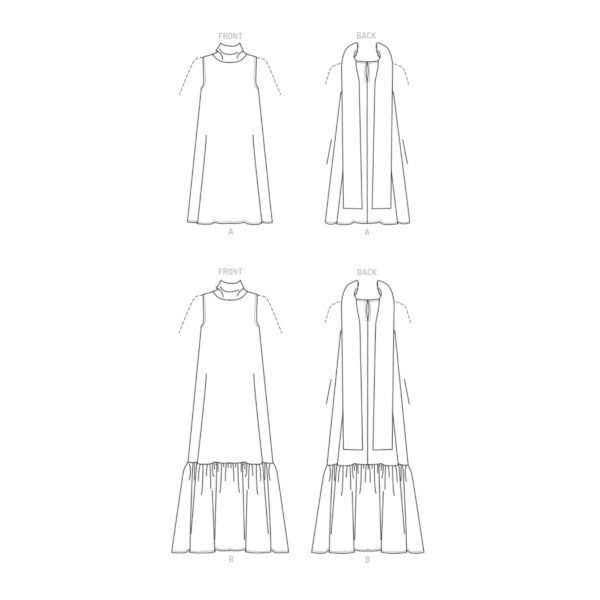 Vogue Schnittmuster V1802 - Kleid - Stehbündchen - ohne Arm – Bild 9