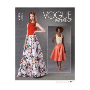Vogue Schnittmuster V1813 - Rock - ausgestellt, weit schwingend - Taschen