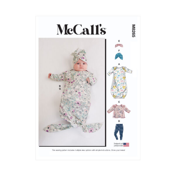 McCalls Schnittmuster M8265 - Babykombi - Oberteil und Hose - Schlafsack