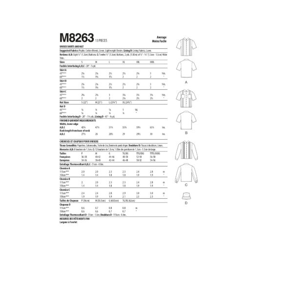 McCalls Schnittmuster M8263 - Bluse - Hemd - Unisex – Bild 10