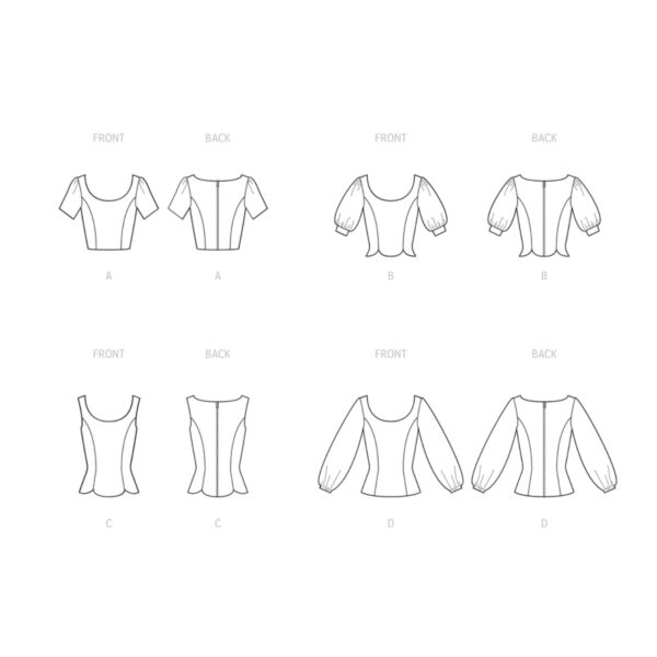 McCalls Schnittmuster M8255 - Bluse tailliert - Kurzbluse – Bild 9