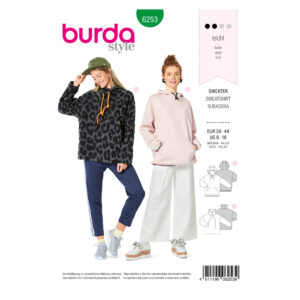 Burda Style Schnittmuster - Sweatshirts - Hoodies - Kapuzenpullover - Nr.6253