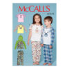 McCalls Schnittmuster M7678 - Kinderschlafanzug - kurz-und langärmelig