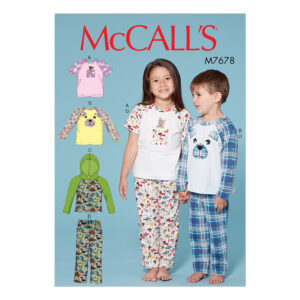 McCalls Schnittmuster M7678 - Kinderschlafanzug - kurz-und langärmelig