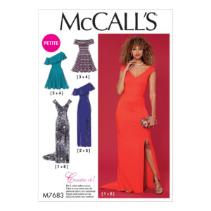 McCalls Schnittmuster M7683 - Kleid ärmellos - Schalkragen