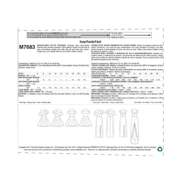 McCalls Schnittmuster M7683 - Kleid ärmellos - Schalkragen – Bild 8