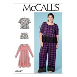 McCalls Schnittmuster M7697 - Kleid - Shorty - Hausanzug