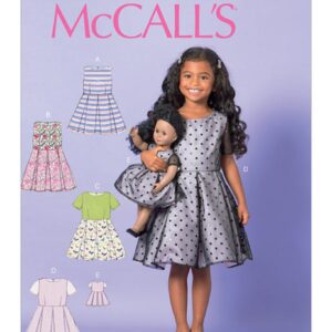 McCalls Schnittmuster M7707 - Kleid für Kind und Puppe - 46cm