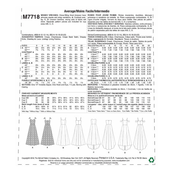 McCalls Schnittmuster M7718 - Kleid - Abendkleid - Hochzeitskleid – Bild 9