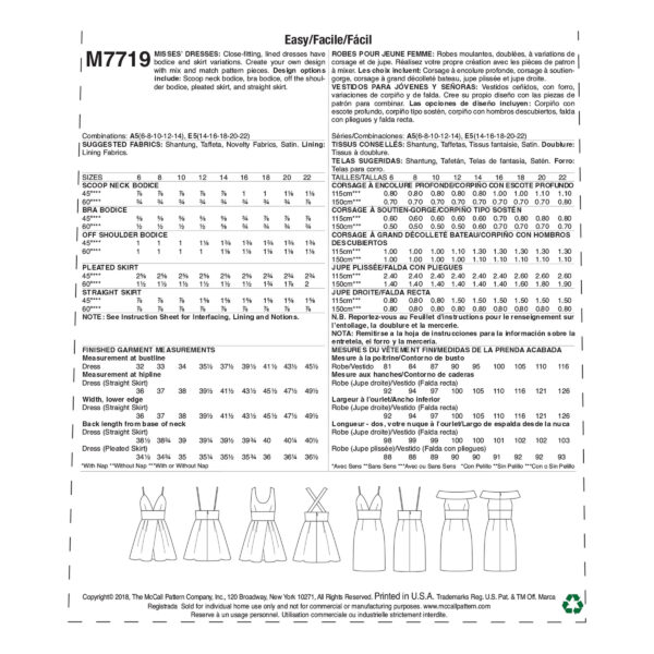 McCalls Schnittmuster M7719 - Kleid - Abendkleid - breiter Bund – Bild 10