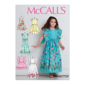 McCalls Schnittmuster M7739 - Kleid mit Rüschen - Trägerkleid - Mädchen
