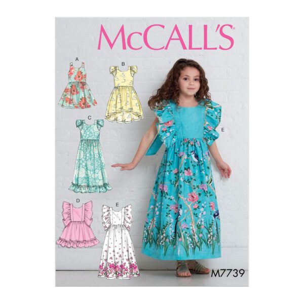 McCalls Schnittmuster M7739 - Kleid mit Rüschen - Trägerkleid - Mädchen