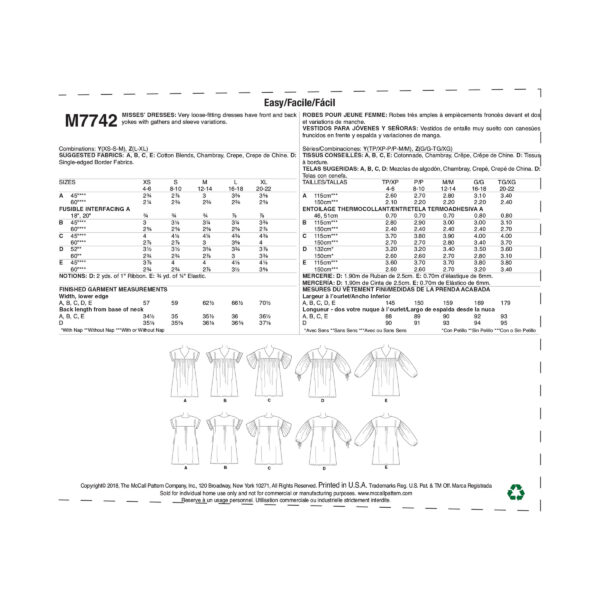McCalls Schnittmuster M7742 - Kleid - Longbluse - leger - weit – Bild 8