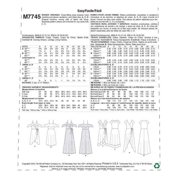 McCalls Schnittmuster M7745 - Kleid - Wickelkleid - angesetzter Rock – Bild 8