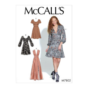 McCalls Schnittmuster M7802 - Kleid - hohe Taille - Bund