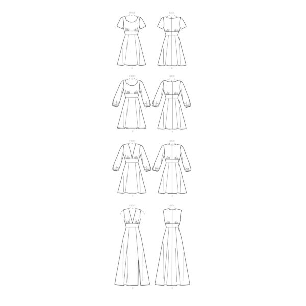 McCalls Schnittmuster M7802 - Kleid - hohe Taille - Bund – Bild 9