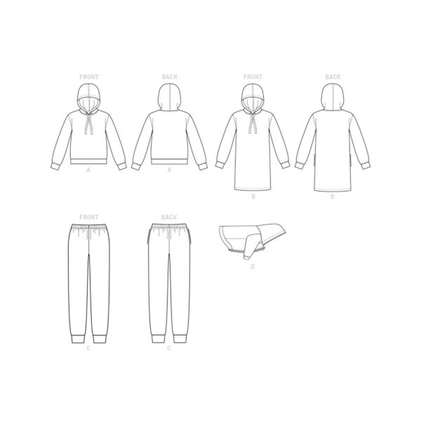 McCalls Schnittmuster M7816 - Sweatshirt mit Kapuze - Legging - Hundepullover – Bild 9