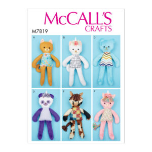 McCalls Schnittmuster M7819 - Puppen - Tiere - Schmusepuppen