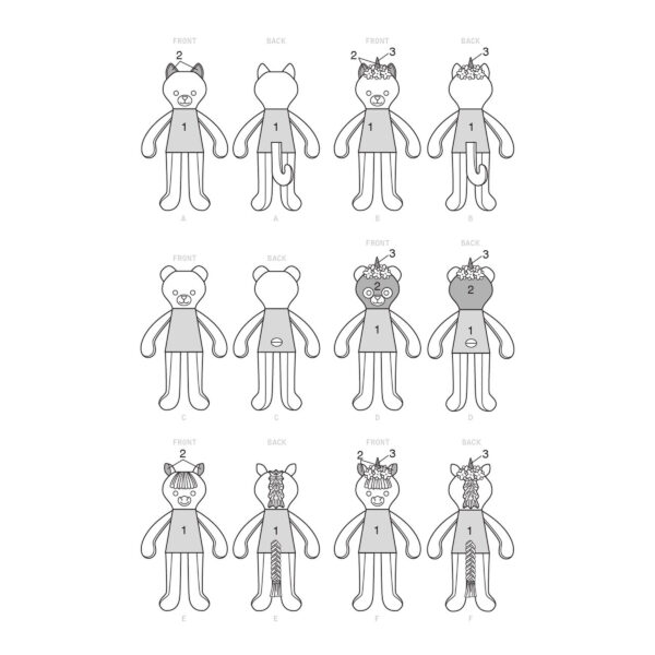 McCalls Schnittmuster M7819 - Puppen - Tiere - Schmusepuppen – Bild 10