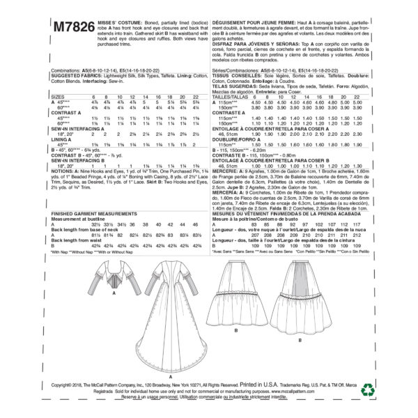 McCalls Schnittmuster M7826 - Kostüm -Kleid - mit Schleppe - Angela Clayton – Bild 8