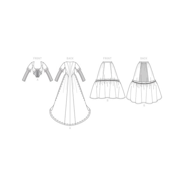 McCalls Schnittmuster M7826 - Kostüm -Kleid - mit Schleppe - Angela Clayton – Bild 9
