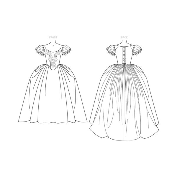 McCalls Schnittmuster M7885 - Kostüm - Kleid - Madame - mit Schnürung hinten – Bild 10