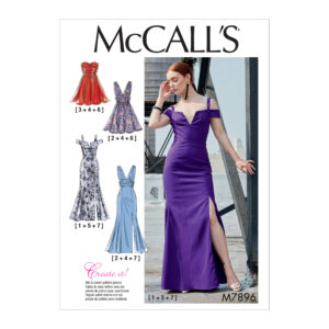 McCalls Schnittmuster M7896 - Kleid - figurbetont - schulterfrei - elegant
