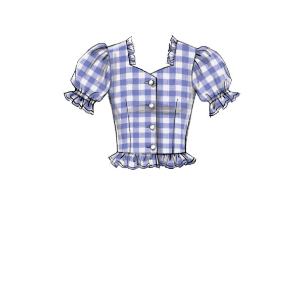 McCalls Schnittmuster M7900 - Bluse - im Trachtenstil - Abnäher zur Formgebung – Bild 4