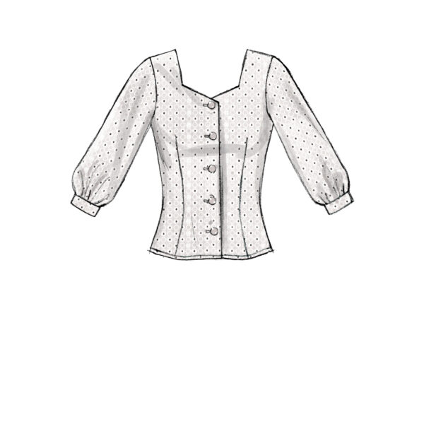 McCalls Schnittmuster M7900 - Bluse - im Trachtenstil - Abnäher zur Formgebung – Bild 5