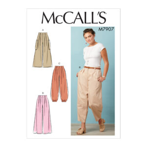 McCalls Schnittmuster M7907 - Hose - Falten am Bund - Cargohose