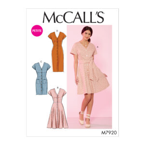 McCalls Schnittmuster M7920 - Kleid - schlicht - vorn geknöpft