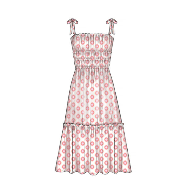McCalls Schnittmuster M7946 - Kleid - gesmokt - Sommerkleid -Volant – Bild 8