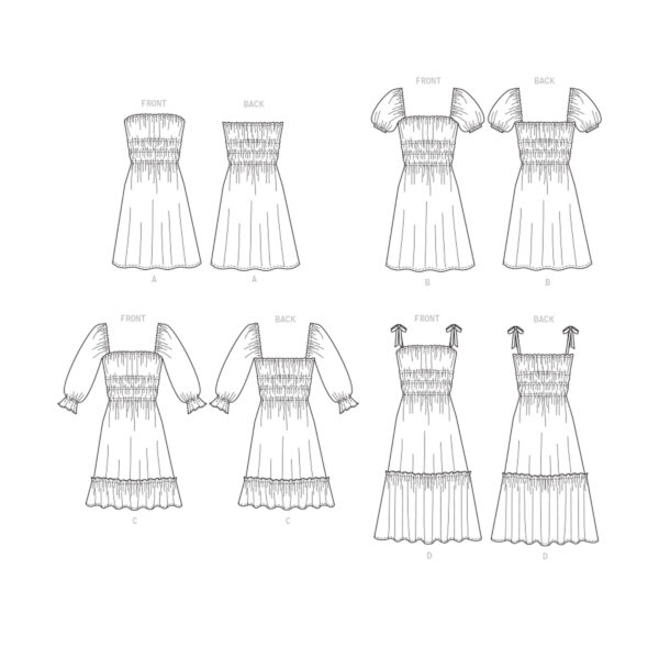 McCalls Schnittmuster M7946 - Kleid - gesmokt - Sommerkleid -Volant – Bild 10