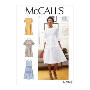 McCalls Schnittmuster M7948 - Kleid - angesetzte Taille - Stufenrock