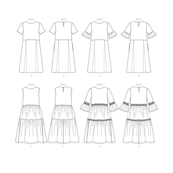 McCalls Schnittmuster M7948 - Kleid - angesetzte Taille - Stufenrock – Bild 9