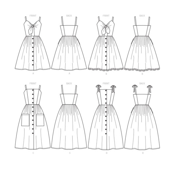 McCalls Schnittmuster M7950 - Kleid - Trägerkleid - durchgehende Knopfleiste – Bild 10