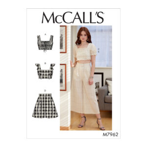 McCalls Schnittmuster M7962 - Hosenrock - kurzes Oberteil - Bustier