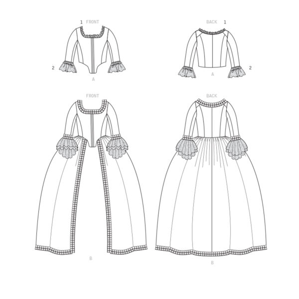 McCalls Schnittmuster M7965 - Kostüm - Kleid - Barrock - Mittelalter - Steampunk – Bild 8