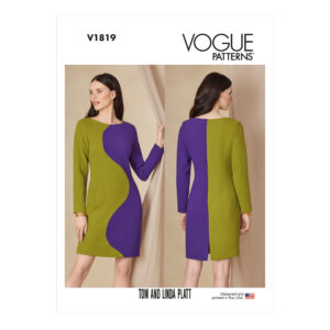 Vogue Schnittmuster V1819 - Kleid - Stoffkombination - Strickkleid - EU 34 - 42 (US 8 - 16)